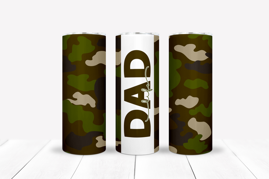 Dad Life Tumbler - Captivating Camo Design | Hot & Cold Beverages | Spill-Free Lid & Straw