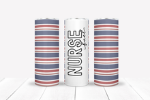 Load image into Gallery viewer, &quot;Nurse Fuel&quot; 20oz Sublimation Tumbler with Hospital Baby Receiving Blanket Pattern - Stay Fueled and Hydrated During Long Hospital Shifts!
