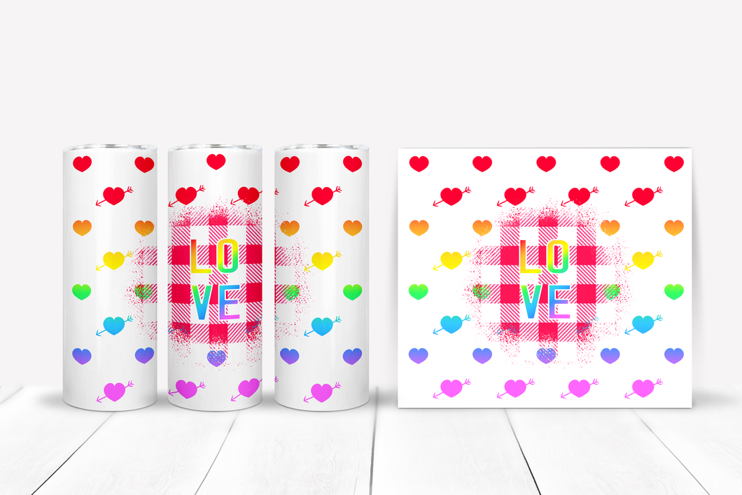 20oz Rainbow Love Tumbler | Perfect Valentine's Day Cup | Perfect Gift | Gifts for Her/Him | Pride