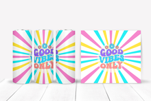 Load image into Gallery viewer, Good Vibes Only Drink Tumbler | Retro Inspired 20oz Cup | Motivational Groovy Design
