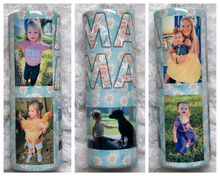 Load image into Gallery viewer, Personalized Photo Tumbler | Mama Blue Daisy Custom Picture Cup | Perfect Gift for Wife or Mom
