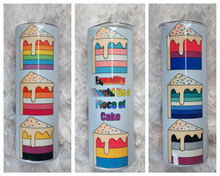 Load image into Gallery viewer, LGBTQ Pride Drink Tumbler | Equality Rainbow Cake Cup | Trans Rights Support | Gay Pride Flags
