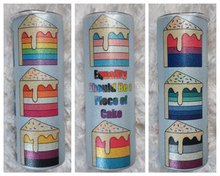 Load image into Gallery viewer, LGBTQ Pride Drink Tumbler | Equality Rainbow Cake Cup | Trans Rights Support | Gay Pride Flags
