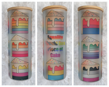 Load image into Gallery viewer, LGBTQ Pride Drink Tumbler | Equality Rainbow Cake Cup | Trans Rights Support | Gay Pride Flags
